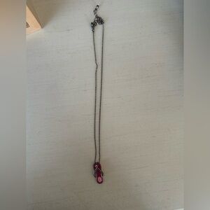 Pink & Silver Flip Flop Charm Necklace ‼️